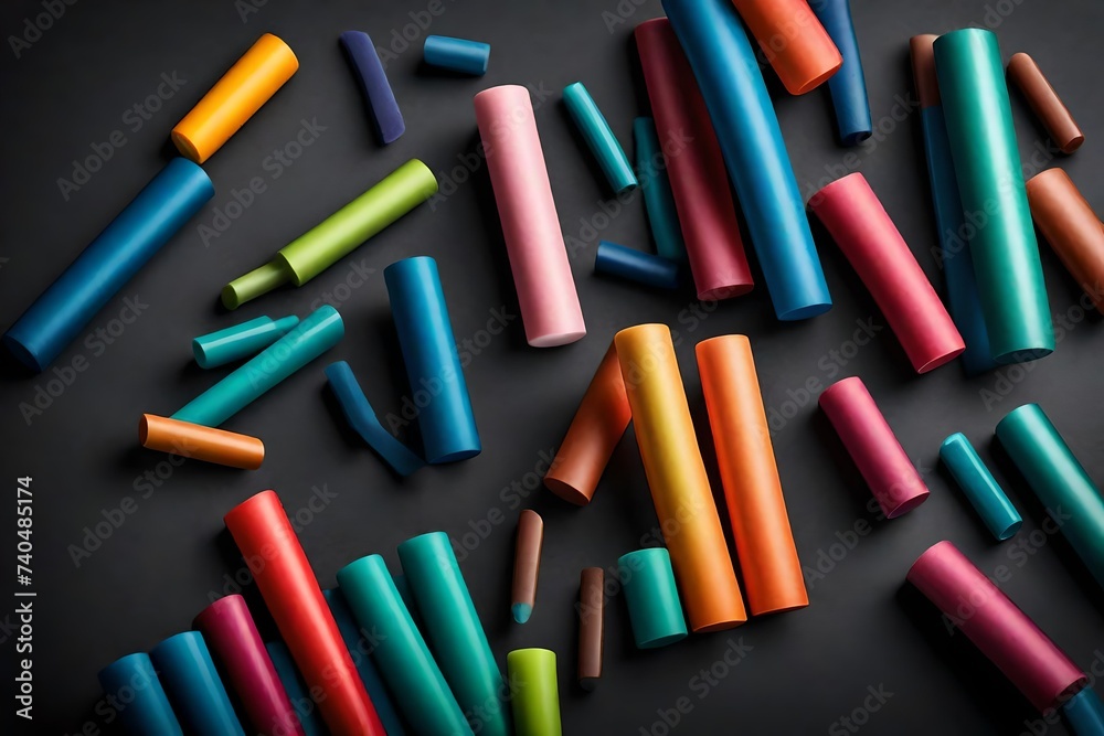 An HD image of a colorful minimalistic glue stick with a sleek, ergonomic shape - obrazy, fototapety, plakaty 