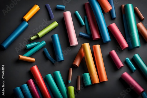 An HD image of a colorful minimalistic glue stick with a sleek, ergonomic shape