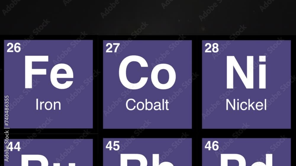 27 zoom on Cobalt element on periodic table 27 zoom on Cobalt element on periodic table
