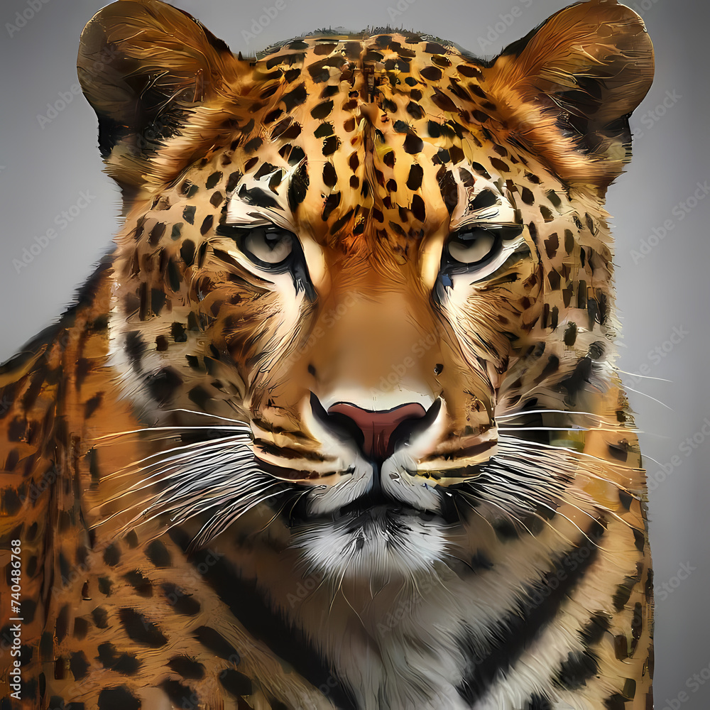 Fototapeta premium Leopard, logo-style