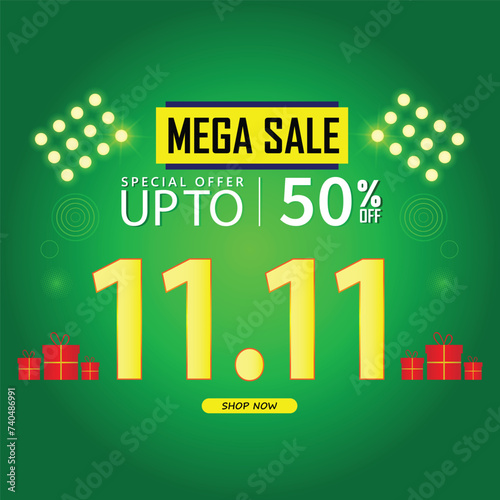 Sale banner template design   .  11.11 SPECIAL OFFER, MEGA SALE, FLASH SALE