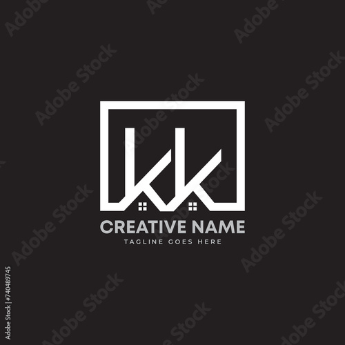 Creative Letter KK real estate logo