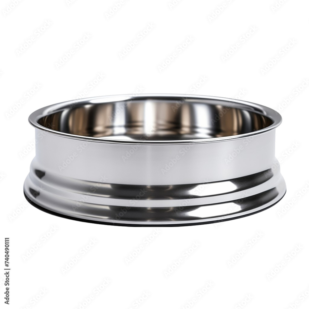 Stainless steel dog food bowl. isolated on transparent background. Stainless steel dog food bowl. isolated on transparent background.
