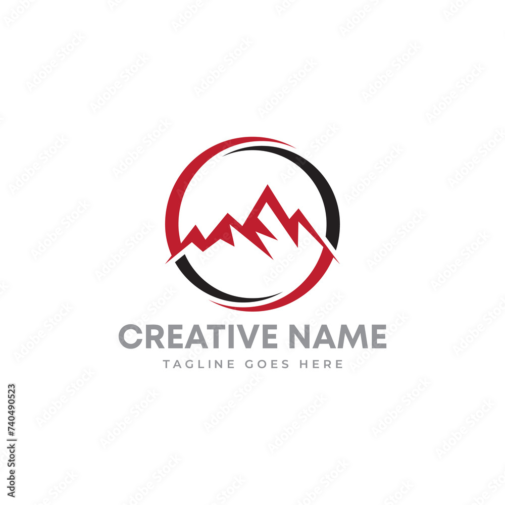 Mountain peak logo design