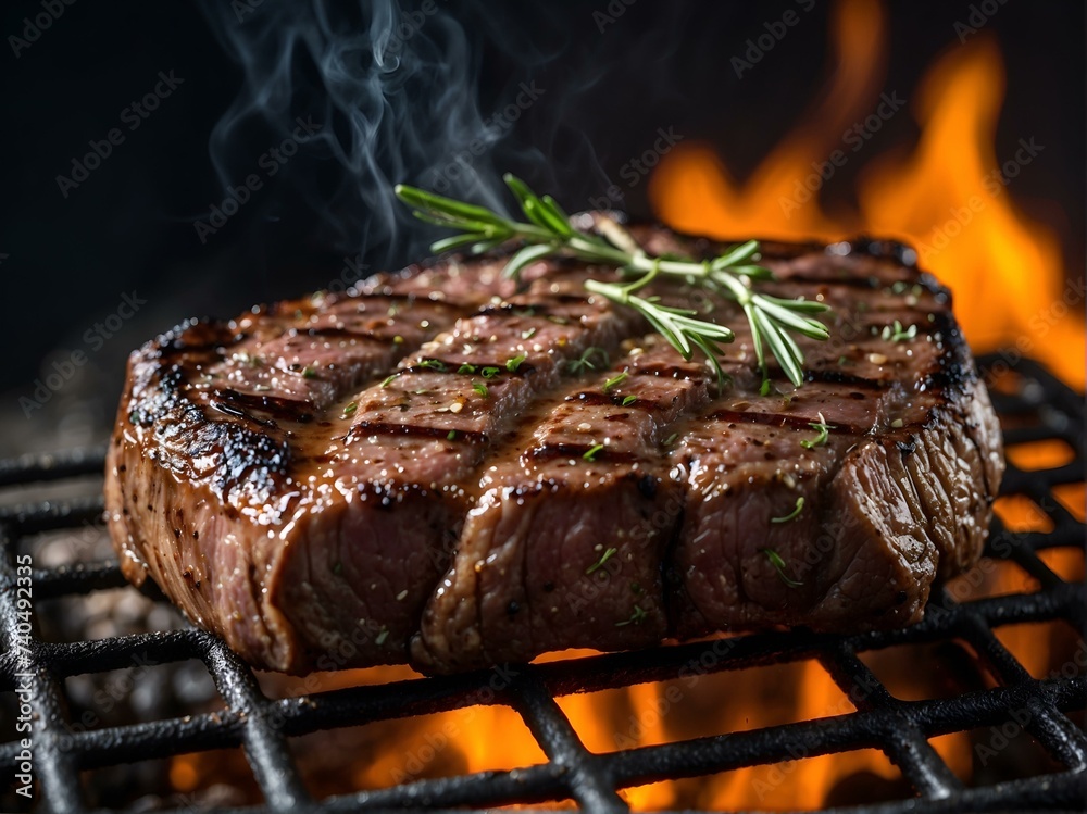 An array of succulent meats sizzle on the barbecue grill, evoking the ...