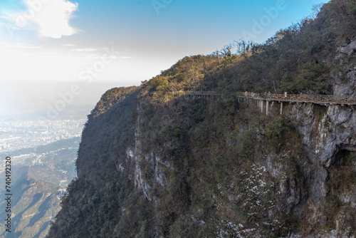 Tianmen mountain (or Tianmenshan). Tianmen mountain national park, Zhangjiajie, Hunan province, China. photo