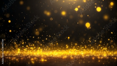 Amber lights dance in the night  casting a golden glow over the glittering outdoor scene