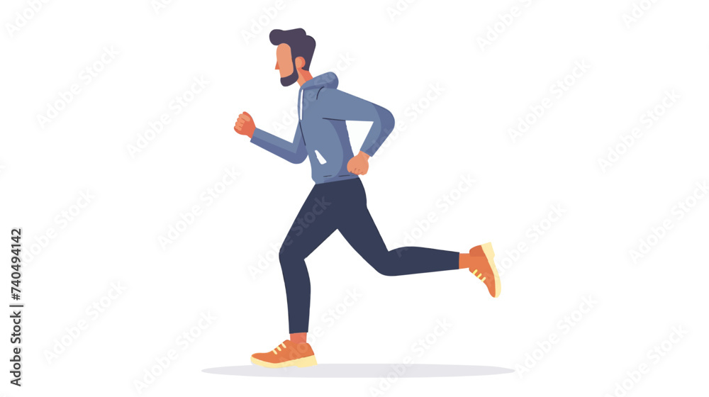 man running icon, running color  icon, vector illustration, flat style