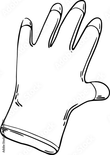 sketch gardening glove hand drawn