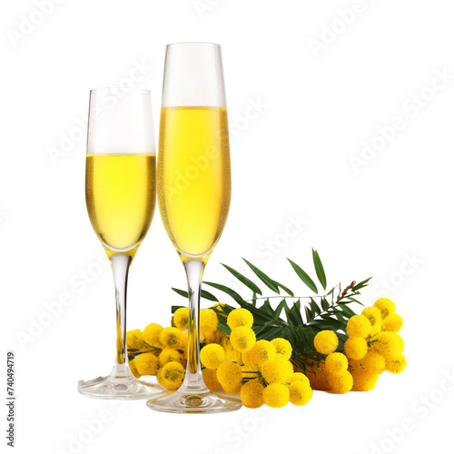 Mimosa isolated on transparent background