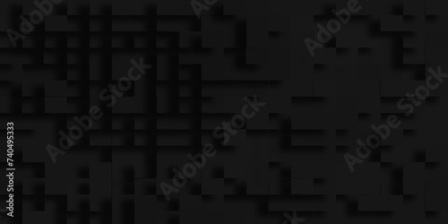 Abstract geometric pattern of 3d dark rectangle and squares, 3D cubic black pattern geometric background, geometric Unevenness three-dimensional shadow block pattern background. © DAIYAN MD TALHA