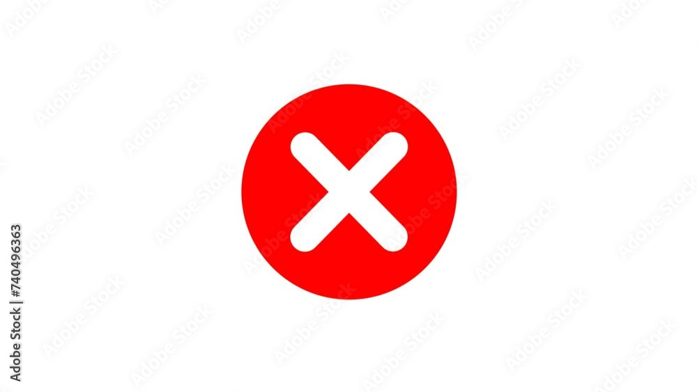 Red cross indicates Incorrect, false, or no - Animation Stock Video. Red cross indicates Incorrect, false, or no - Animation Stock Video.