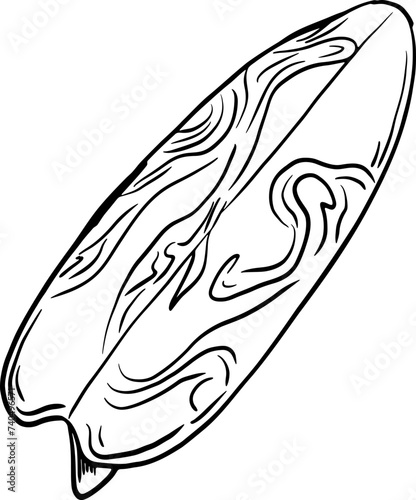 sketch surfboard hand drawn