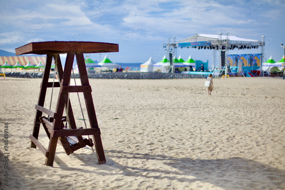 Porch Swing and Performance Stage at Mangsang Beach