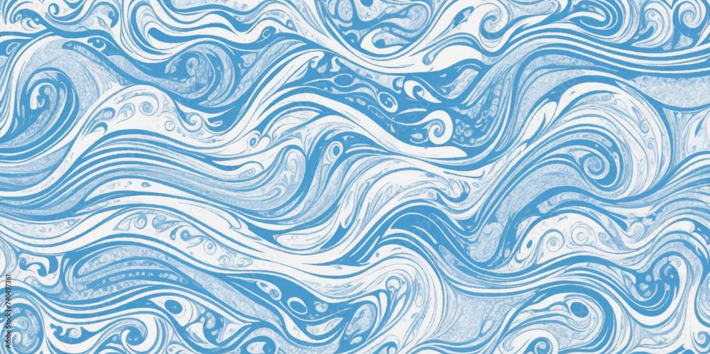 Seamless wave water ocean soft blue curve line background. Water ocean wave white and soft blue aqua, teal texture. Vector sea, wave, water background. Seamless wave water ocean soft blue curve line background. Water ocean wave white and soft blue aqua, teal texture. Vector sea, wave, water background.