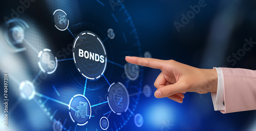 BONDS. Stock Market Finance concept. Investing in business