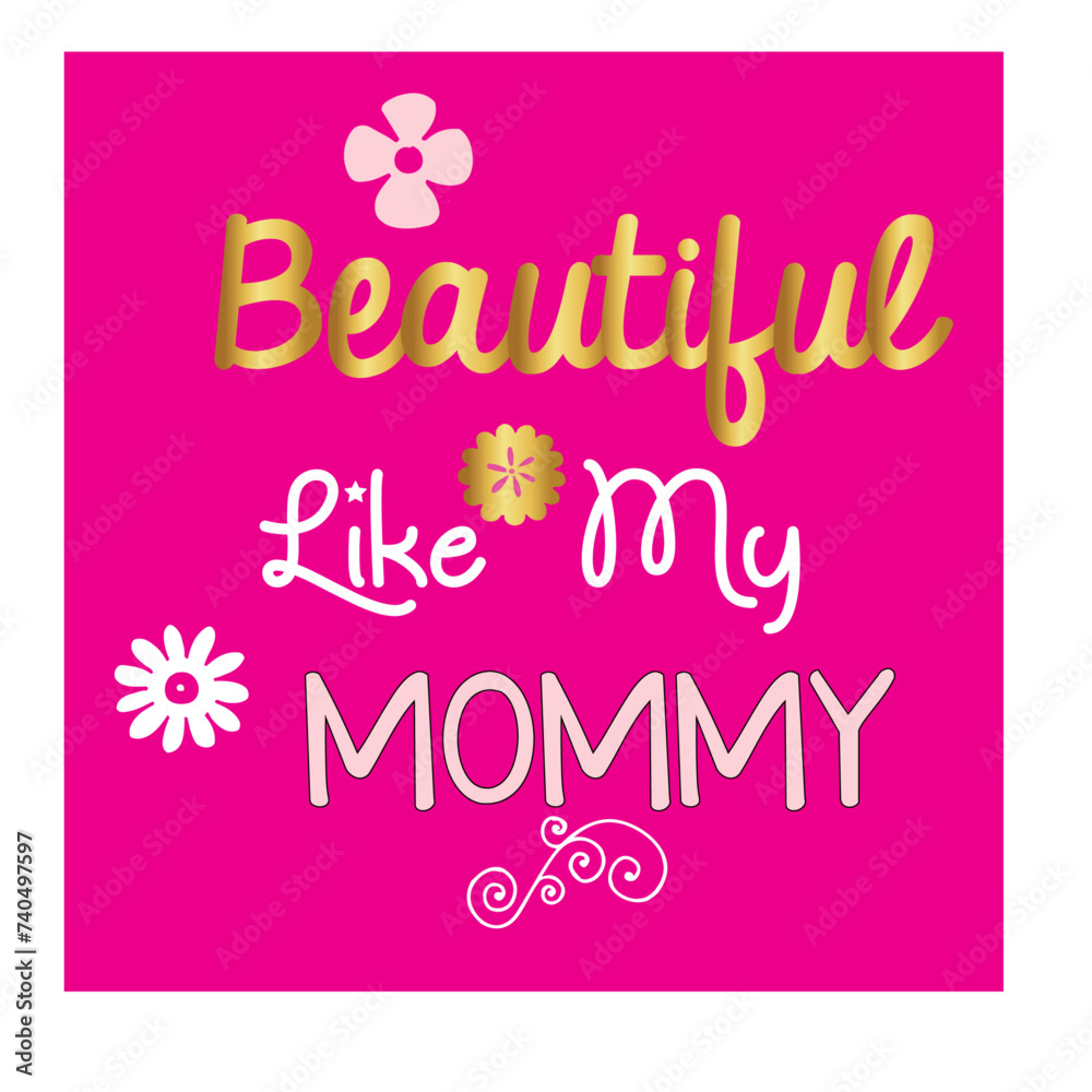 beautiful mommy print vector art