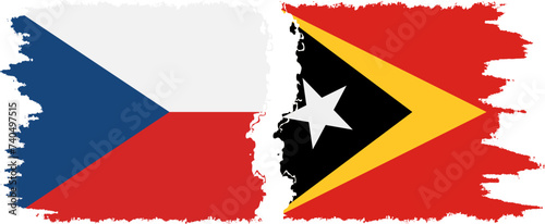 Timor-Leste - East Timor and Czech grunge flags connection vector