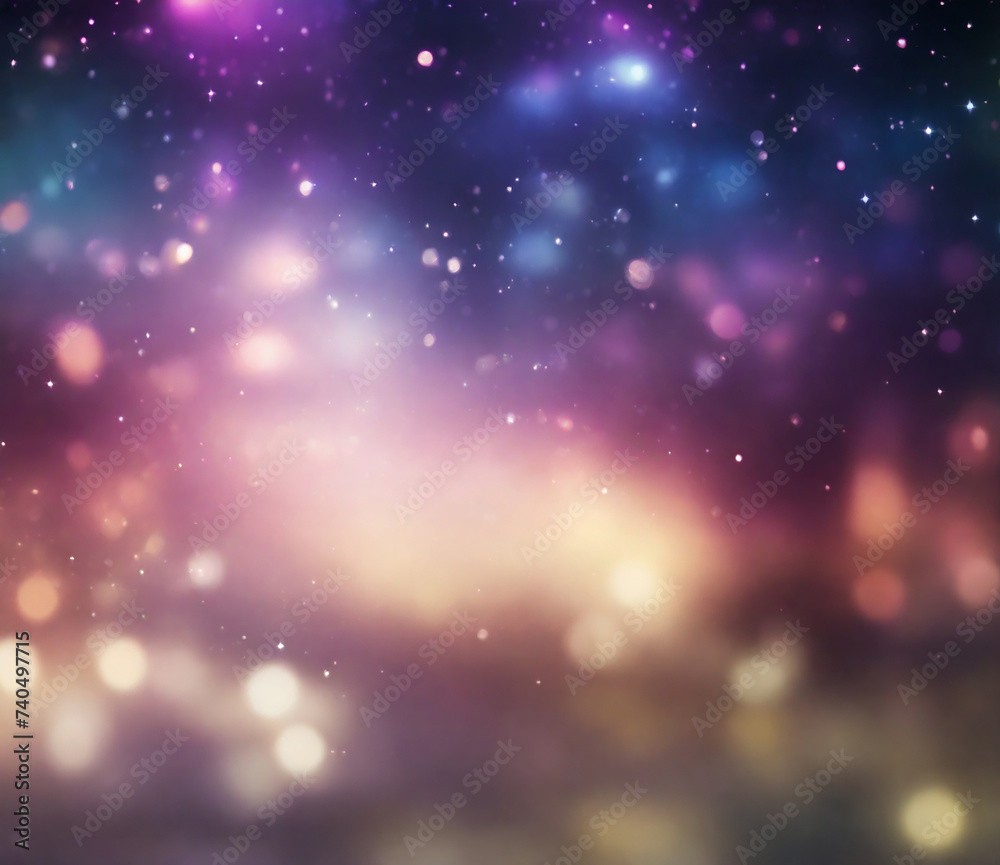 Abstract Light Background with Stars and Particles in Space Fantasy