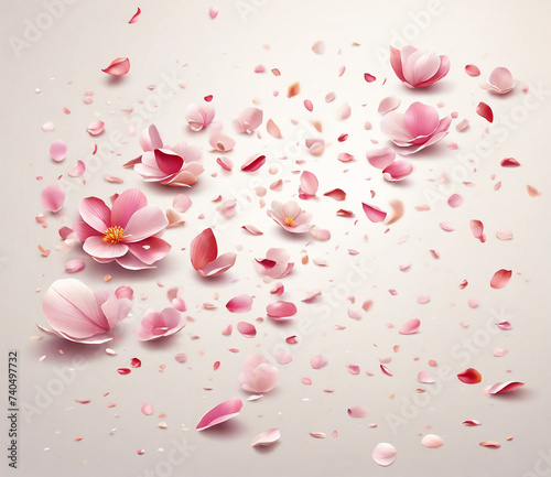 Romantic Pink Rose Petals with Water Drops  A Love-themed Vector Design Illustration
