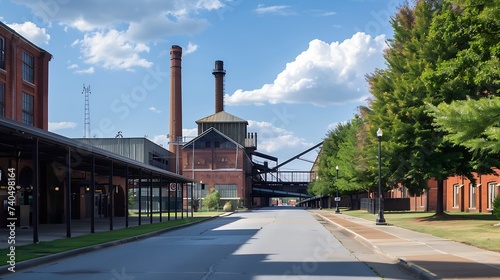 Sloss Furnaces in Birmingham, Alabama. It is a National Historic Landmark. : Generative AI © Generative AI