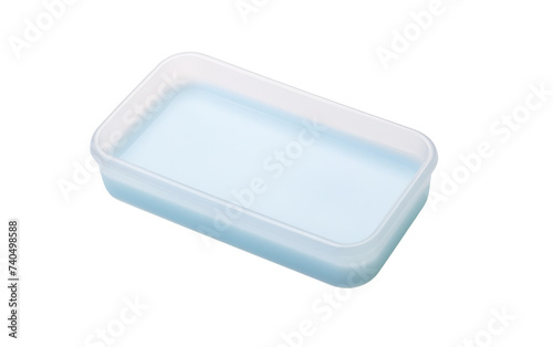 A plastic container with a secure lid photographed. Isolated on a Transparent Background PNG.