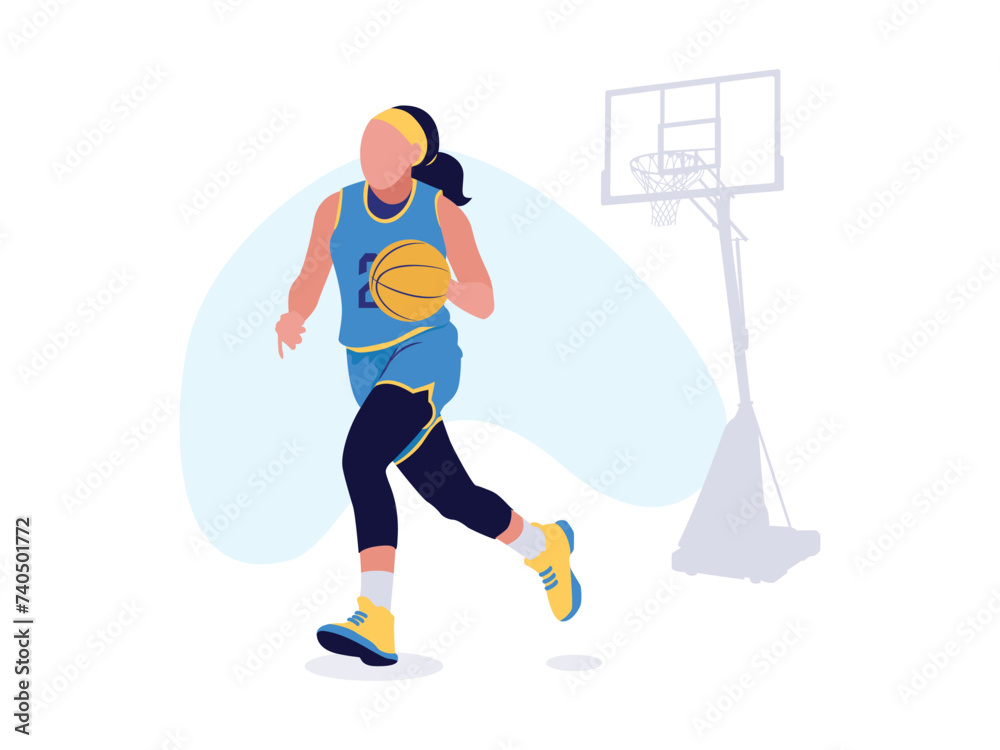 Obraz premium Girl playing basketball