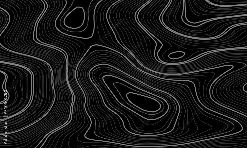 Black and white wavy paper curve relief abstract topographic map background. Geographic mountain relief. Topographic map lines, contour background. Abstract wave lines background. Black and white wavy paper curve relief abstract topographic map background. Geographic mountain relief. Topographic map lines, contour background. Abstract wave lines background.