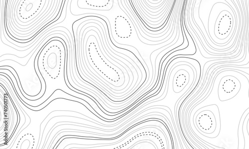 Abstract topographic wavy curve line doted background. Topography map pattern, Geographic curved relief. Topographic lines background. Vector illustration.