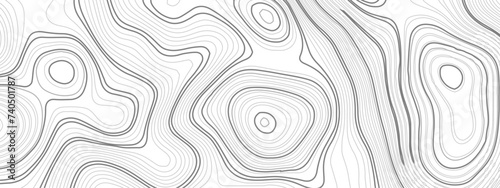 Topographic wave and curve line contour map background. Abstract wavy topographic map and curved lines background. Abstract geographic wave grid line map. Vector illustration.