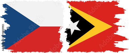 Timor-Leste - East Timor and Czech grunge flags connection vecto
