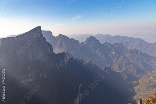 Tianmen mountain  or Tianmenshan . Tianmen mountain national park  Zhangjiajie  Hunan province  China.