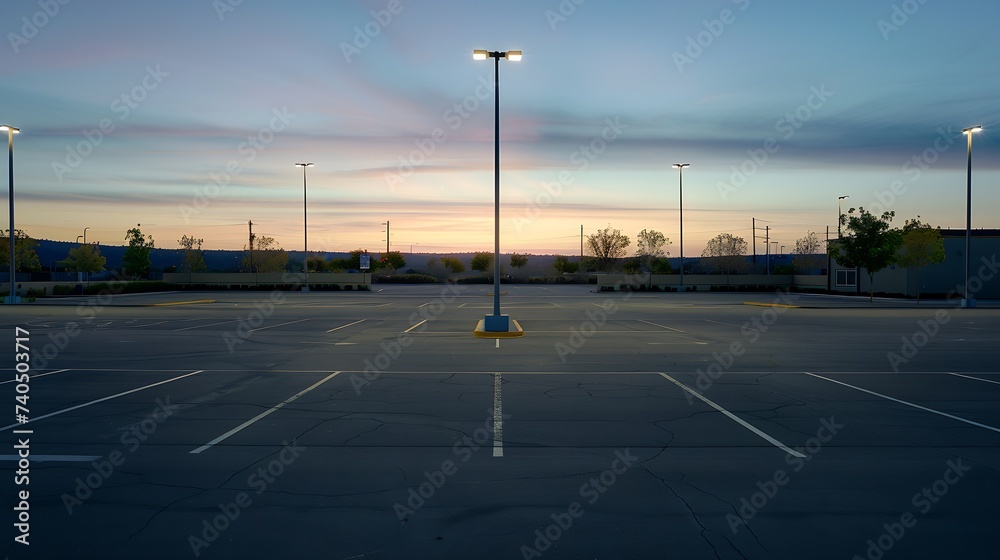 Empty parking lot wall. Urban, industrial background. : Generative AI
