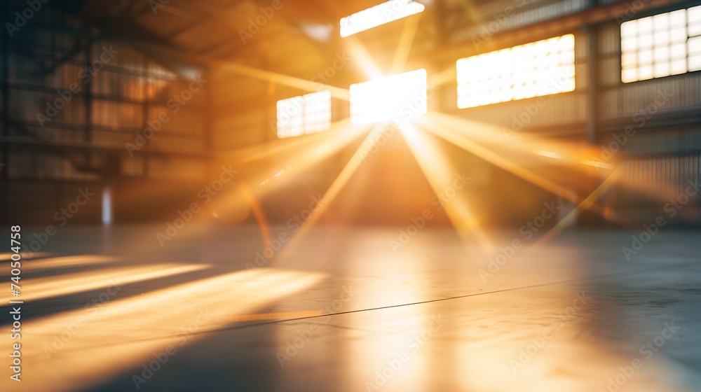 The sun shines through the windows in the warehouse : Generative AI