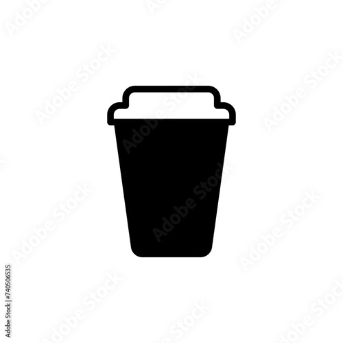 Vector coffee to go icon template. Drink concept for take away, cafe, bar, restaurant, stall. Modern disposable cup logo background. Simple takeout drink symbol illustration