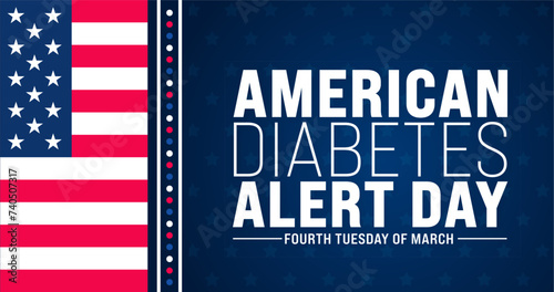March is American Diabetes Alert Day background template. Holiday concept. use to background, banner, placard, card, and poster design template with text inscription and standard color. vector
