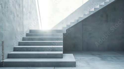 Concrete stairs in the building : Generative AI