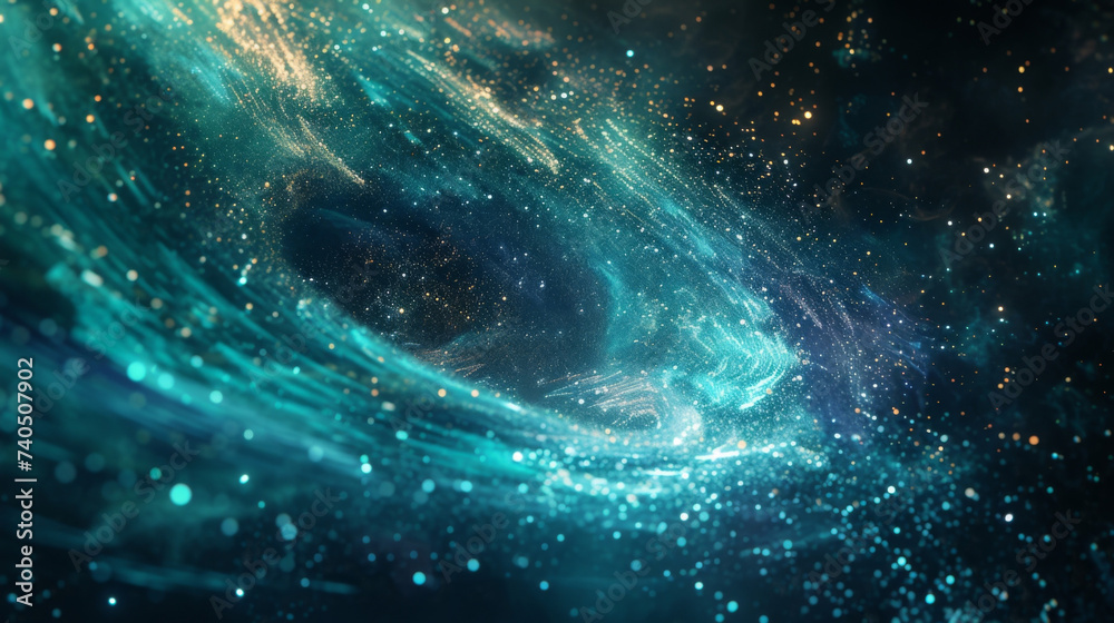 A shimmering veil of light as if a portal to another dimension has been od. The Bioluminescent Swarm glows and pulses moving with an otherworldly grace and beauty that captivates A shimmering veil of light as if a portal to another dimension has been od. The Bioluminescent Swarm glows and pulses moving with an otherworldly grace and beauty that captivates