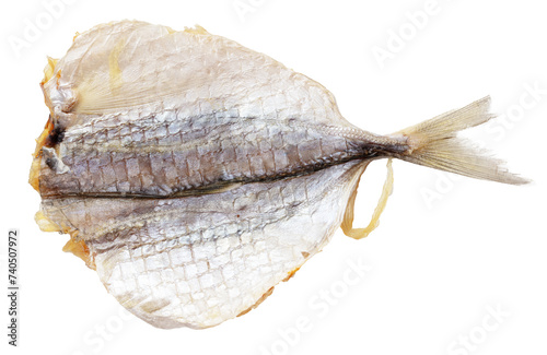 Dried horse mackerel fish isolated on white background photo