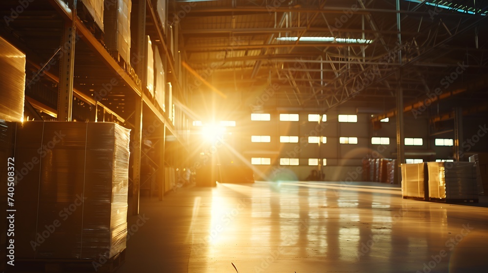 The sun shines through the windows in the warehouse : Generative AI