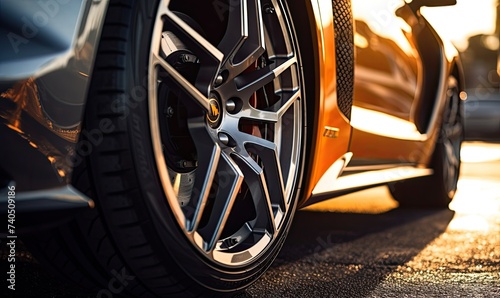 Close-Up of Tire on Sports Car