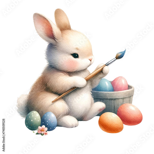 Wallpaper Mural Bunny and easter eggs clipart watercolor illustration pastel color nursery art   Torontodigital.ca