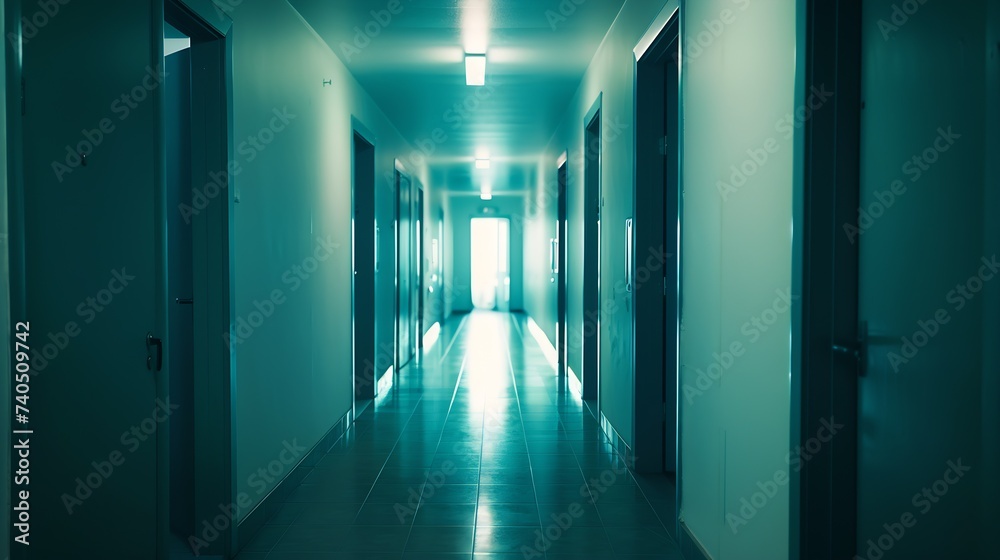 Interior of the corridor hall, apartment building : Generative AI