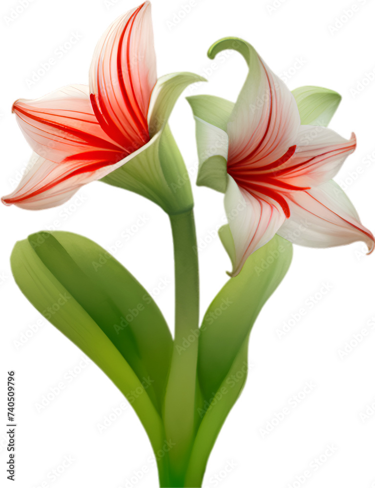Naklejka premium Amaryllis clipart. A cute Amaryllis flower icon. 