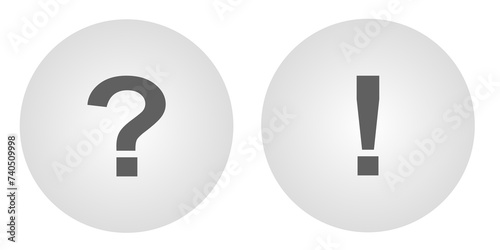 question mark and exclamation mark icons