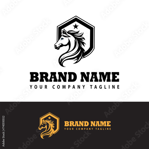 monochrome horse logo