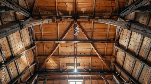 The top ceiling of the mill, made of metal : Generative AI © Generative AI