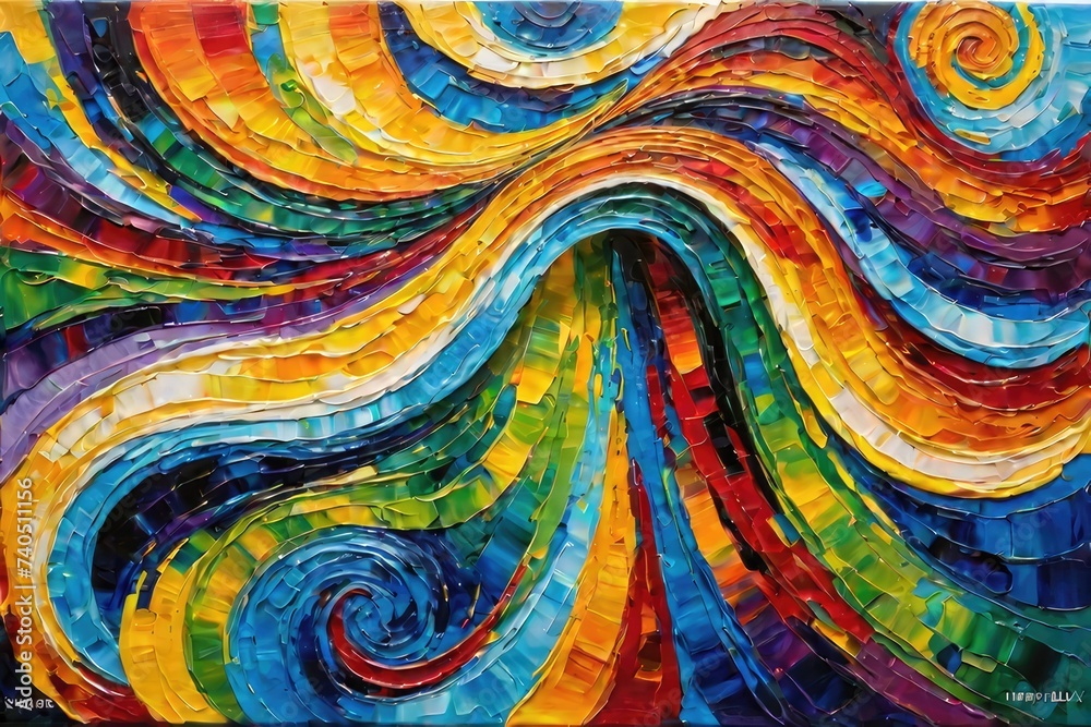 Swirl colorful textured paint strokes on canvas Swirl colorful textured paint strokes on canvas