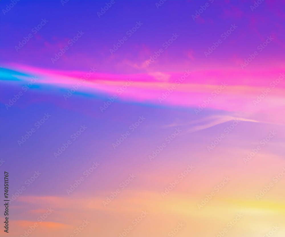 Sky midday sunlight beams rainbow pastel gradient pale orange-pink purple-blue dramatic. Beautiful sunny day soft light clouds blur background.