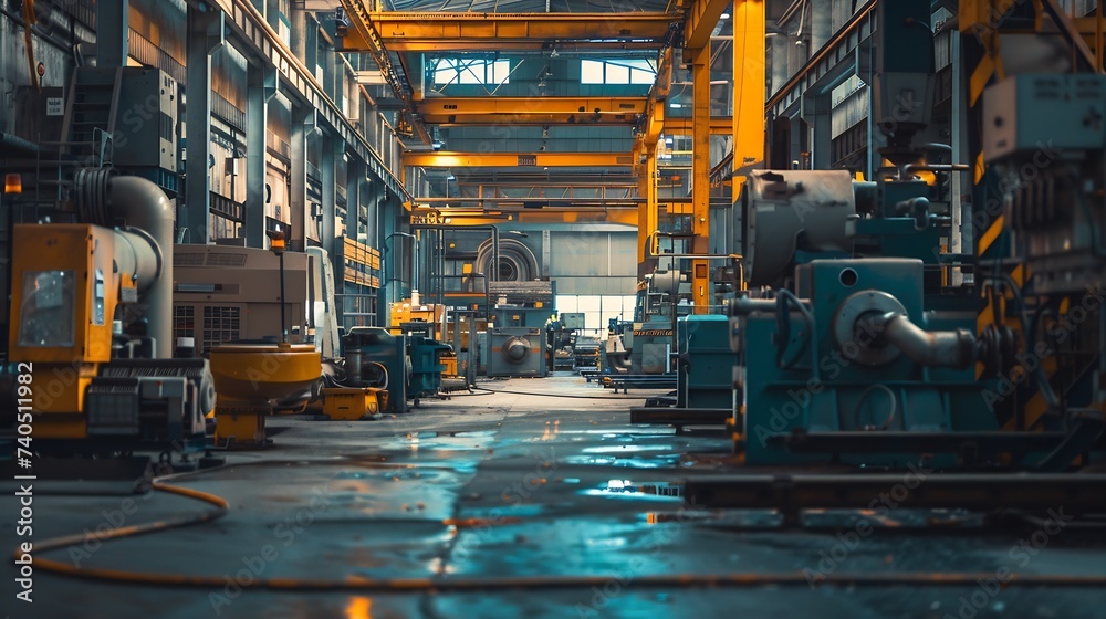 Factory workshop interior and machines : Generative AI